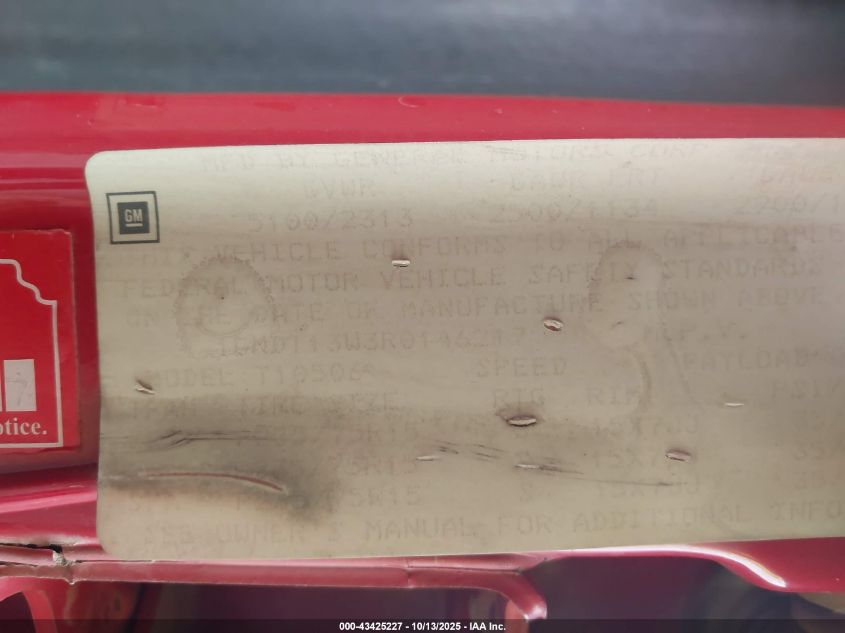 1994 Chevrolet Blazer S10 VIN: 1GNDT13W3R0146217 Lot: 43425227