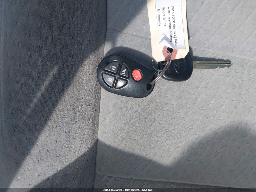 2015 Toyota Sienna Le 8 Passenger VIN: 5TDKK3DCXFS647083 Lot: 43425270