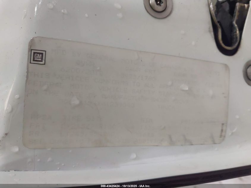 1991 Chevrolet Gmt-400 K1500 VIN: 2GCEK19KXM1239043 Lot: 43425424