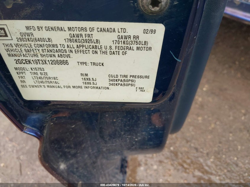 2GCEK19T3X1206866 1999 CHEVROLET SILVERADO photo no. 9