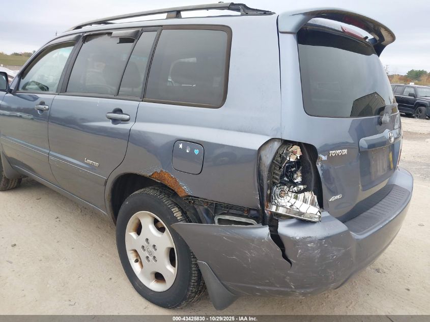 2007 Toyota Highlander Limited V6 VIN: JTEEP21A770225395 Lot: 43425830