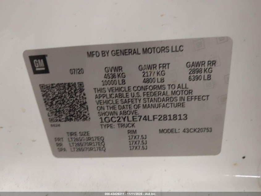 1GC2YLE74LF281813 2020 CHEVROLET SILVERADO photo no. 9