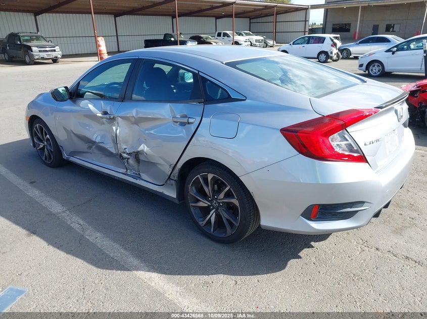 2019 Honda Civic 2.0 Sport Silver Lot 111043426568 Vin 2HGFC2F81KH529824