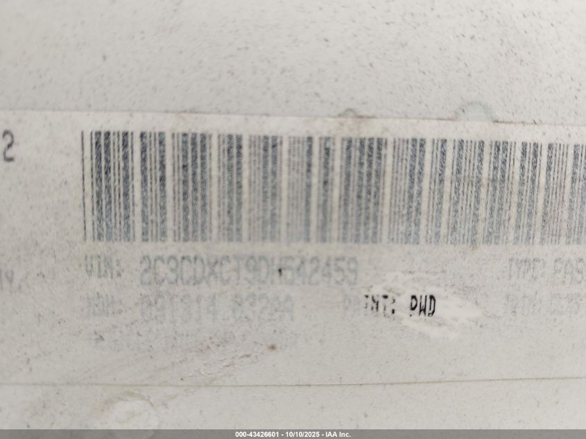 2013 Dodge Charger R/T Max VIN: 2C3CDXCT9DH542459 Lot: 43426601