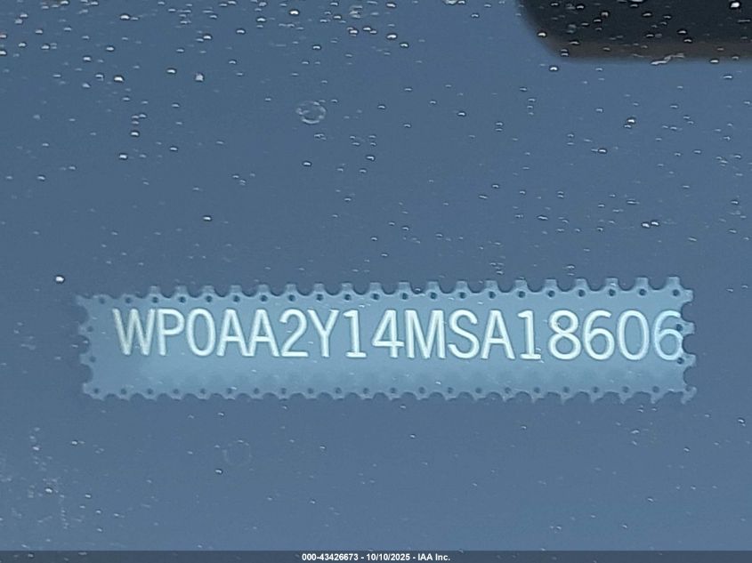 2021 Porsche Taycan VIN: WP0AA2Y14MSA18606 Lot: 43426673