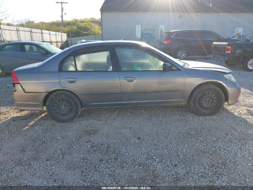 2005 Honda Civic Lx VIN: 2HGES16655H529790 Lot: 43426746