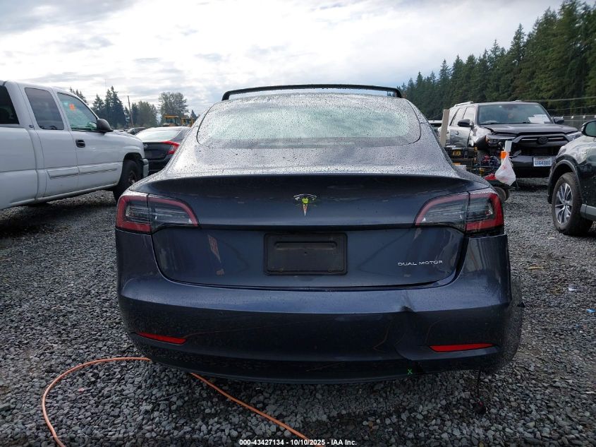 2021 Tesla Model 3 Long Range Dual Motor All-Wheel Drive VIN: 5YJ3E1EB1MF049410 Lot: 43427134