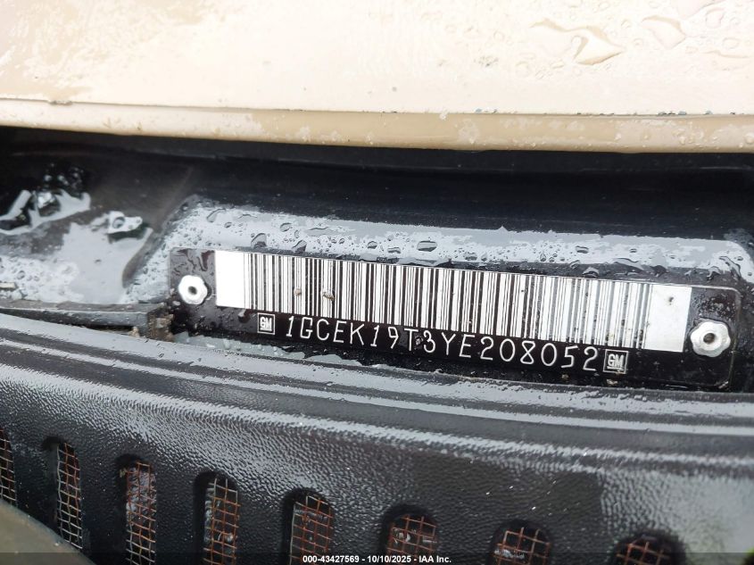 2000 Chevrolet Silverado 1500 Lt VIN: 1GCEK19T3YE208052 Lot: 43427569