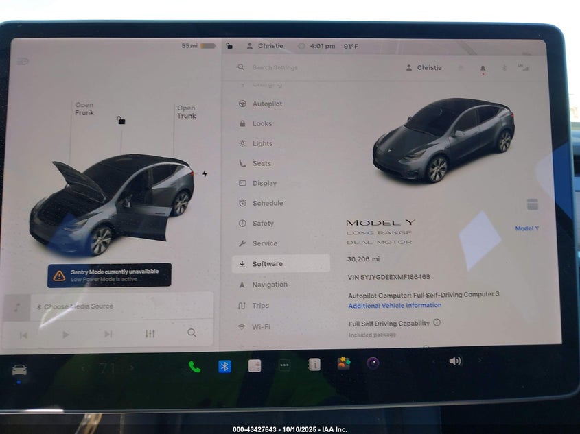 2021 Tesla Model Y Long Range Dual Motor All-Wheel Drive VIN: 5YJYGDEEXMF186468 Lot: 43427643