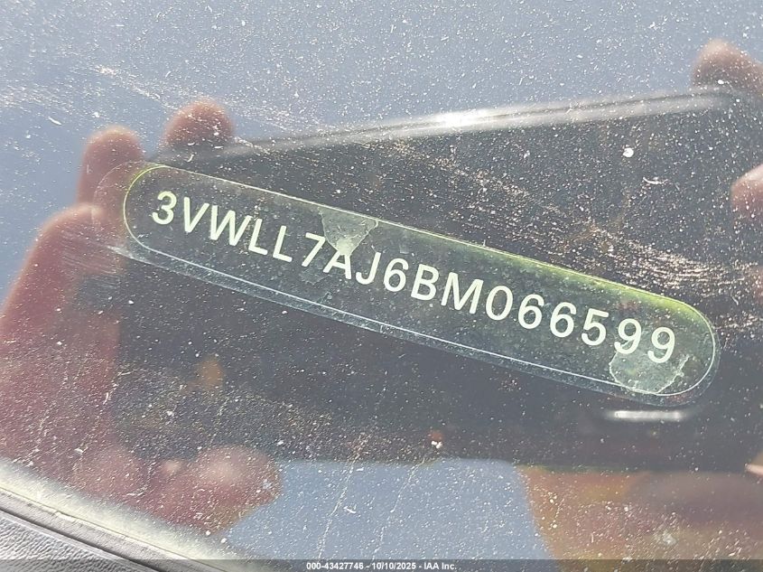 2011 Volkswagen Jetta 2.0L Tdi VIN: 3VWLL7AJ6BM066599 Lot: 43427746