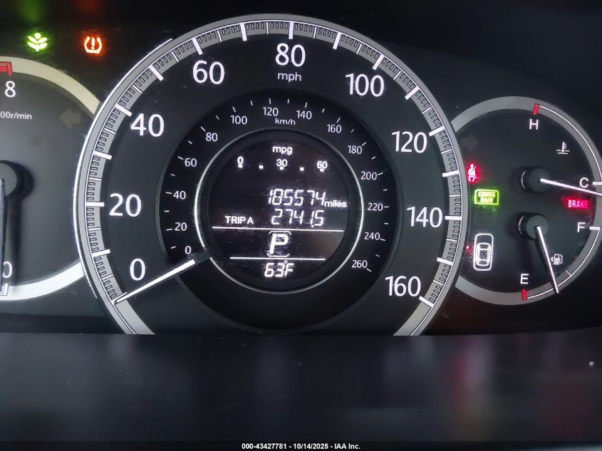 2013 Honda Accord Ex-L VIN: 1HGCR2F83DA132523 Lot: 43427781