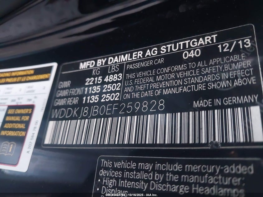 2014 MERCEDES-BENZ E 350 4MATIC WDDKJ8JB0EF259828