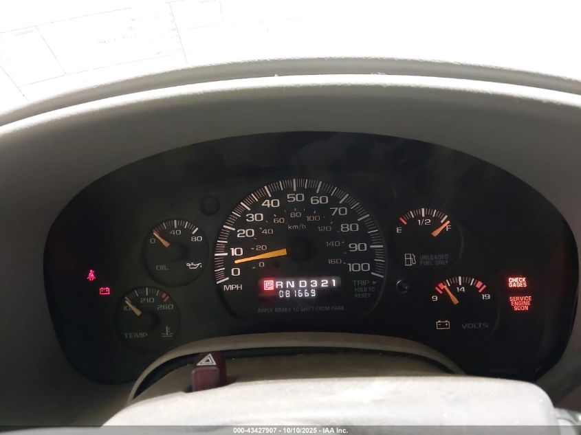 1996 Chevrolet Astro VIN: 1GNDM19W9TB147579 Lot: 43427907