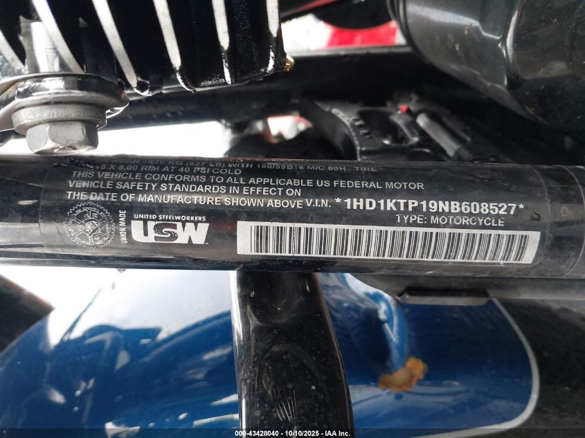2022 Harley-Davidson Fltrxs VIN: 1HD1KTP19NB608527 Lot: 43428040