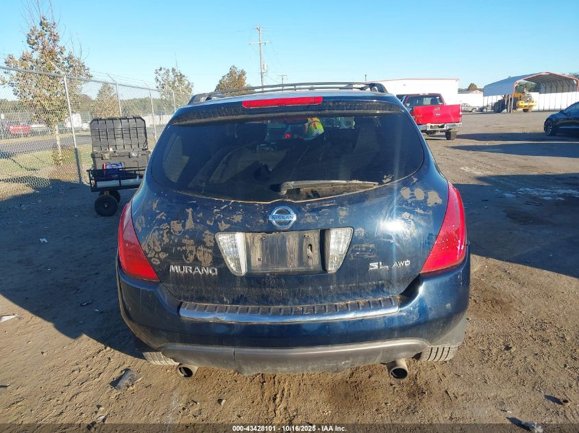 2007 Nissan Murano Sl/Se/S VIN: JN8AZ08W87W656185 Lot: 43428101