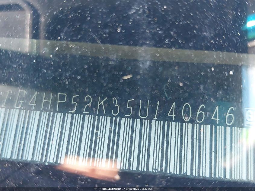 2005 Buick Lesabre Custom VIN: 1G4HP52K35U140646 Lot: 43428881