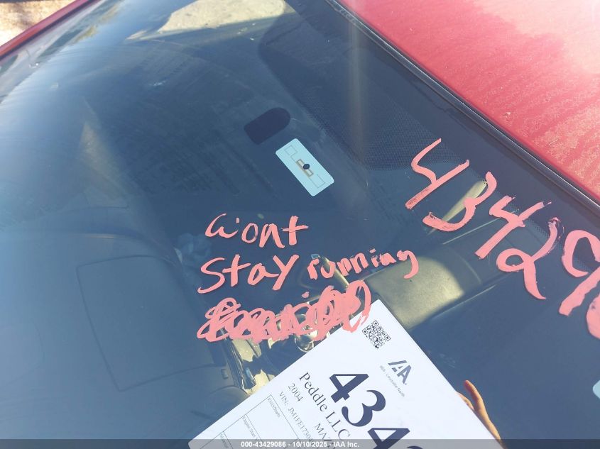 2004 Mazda Rx-8 6 Speed Manual VIN: JM1FE173040110151 Lot: 43429086