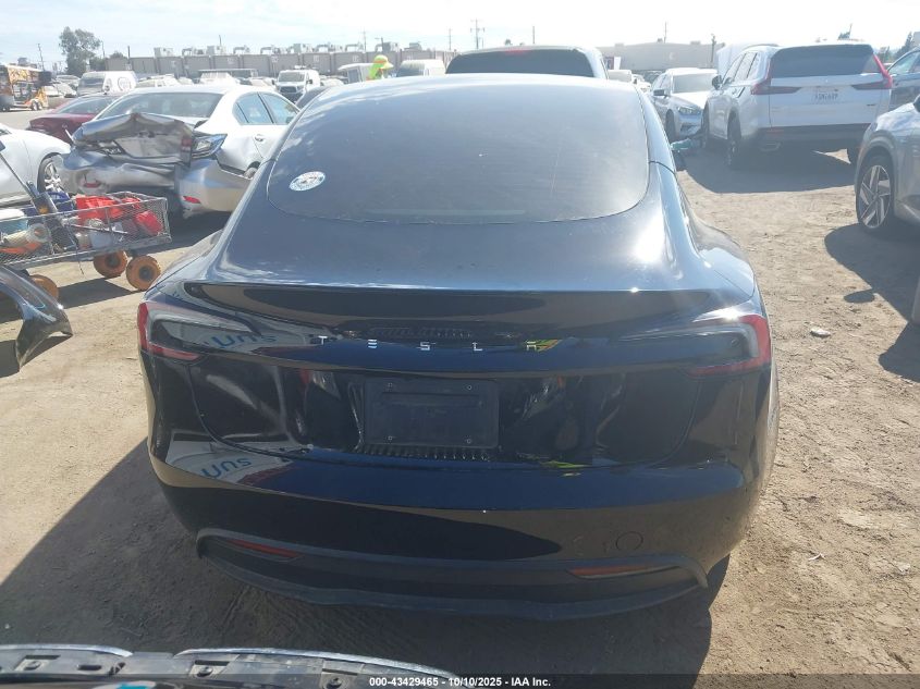 2024 Tesla Model 3 Long Range Dual Motor All-Wheel Drive/Rear-Wheel Drive VIN: 5YJ3E1EAXRF718076 Lot: 43429465