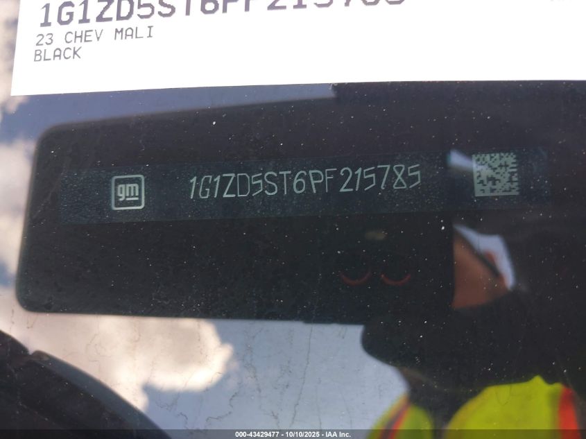 2023 Chevrolet Malibu Fwd 1Lt VIN: 1G1ZD5ST6PF215785 Lot: 43429477