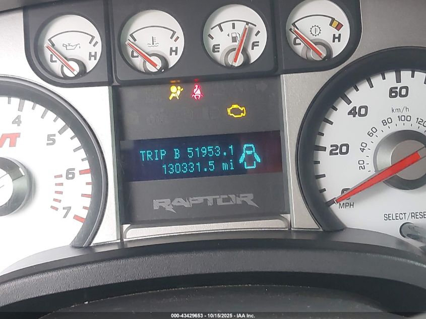 2010 Ford F-150 Svt Raptor VIN: 1FTEX1E68AFA59011 Lot: 43429653