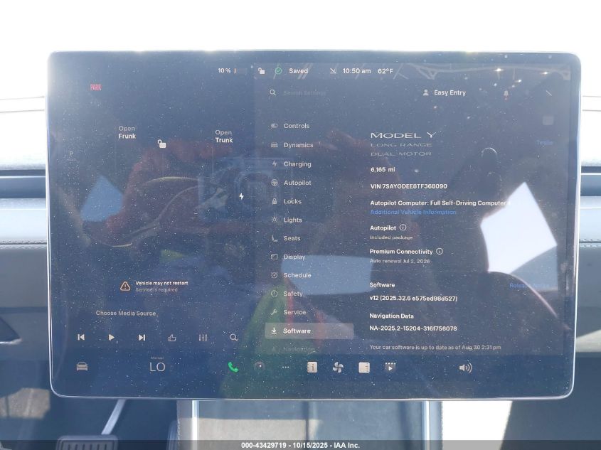 2026 Tesla Model Y Long Range Dual Motor All-Wheel Drive/Long Range Launch Series VIN: 7SAYGDEE8TF368090 Lot: 43429719