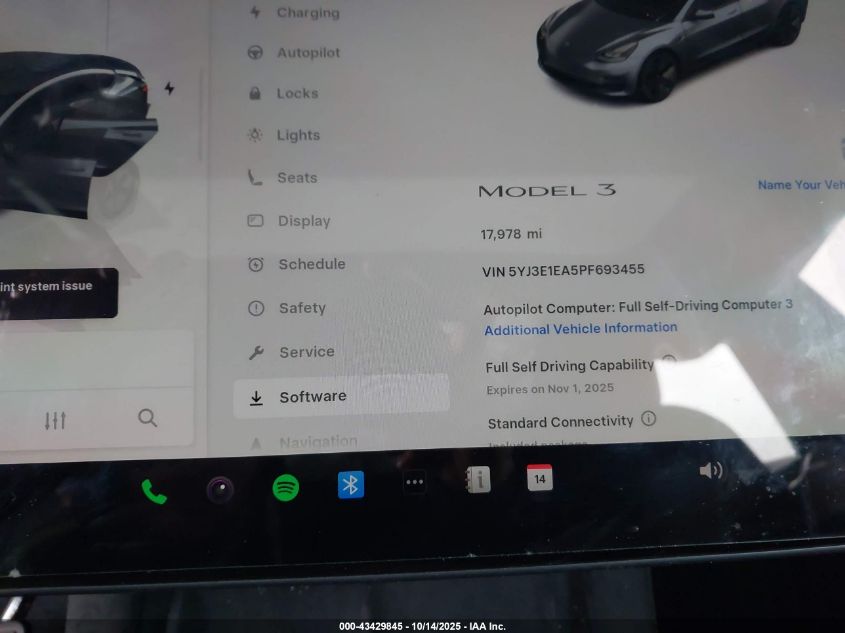 2023 Tesla Model 3 Rear-Wheel Drive VIN: 5YJ3E1EA5PF693455 Lot: 43429845
