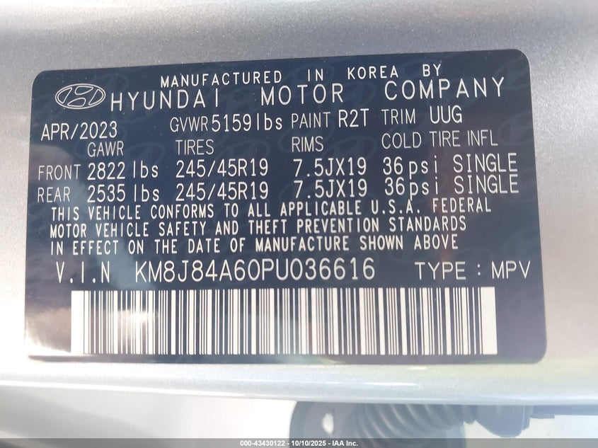 2023 HYUNDAI NEXO LIMITED 0KM8J84A60PU03661