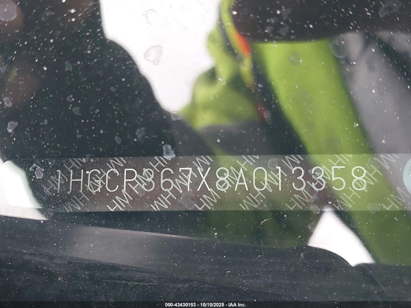 2008 Honda Accord 3.5 Ex VIN: 1HGCP367X8A013358 Lot: 43430153