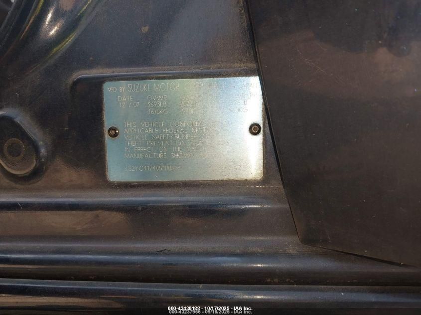 2008 Suzuki Sx4 Sport Touring 2 VIN: JS2YC417485100653 Lot: 43430188