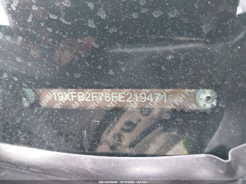 2015 Honda Civic Se VIN: 19XFB2F78FE219471 Lot: 43430406