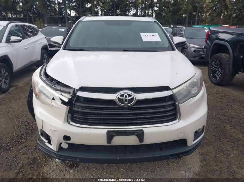 2015 Toyota Highlander Xle V6 VIN: 5TDJKRFH3FS213708 Lot: 43430469