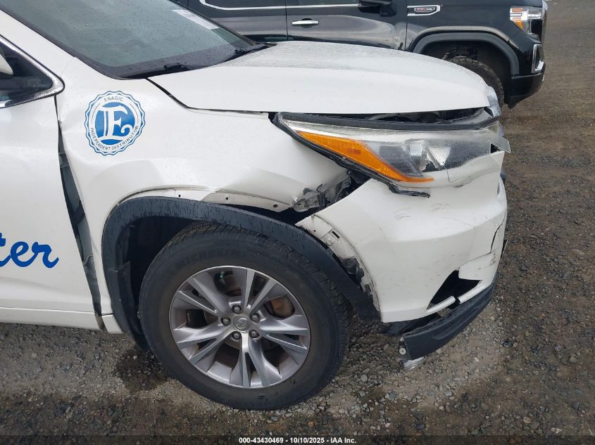 2015 Toyota Highlander Xle V6 VIN: 5TDJKRFH3FS213708 Lot: 43430469