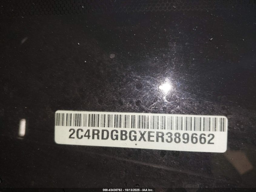 2014 Dodge Grand Caravan Se VIN: 2C4RDGBGXER389662 Lot: 43430762