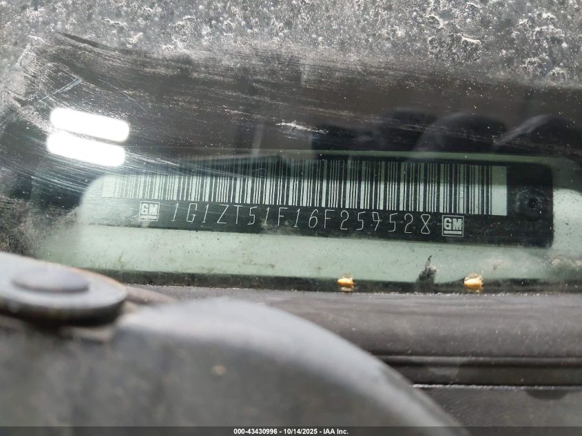 2006 Chevrolet Malibu Lt VIN: 1G1ZT51F16F259528 Lot: 43430996