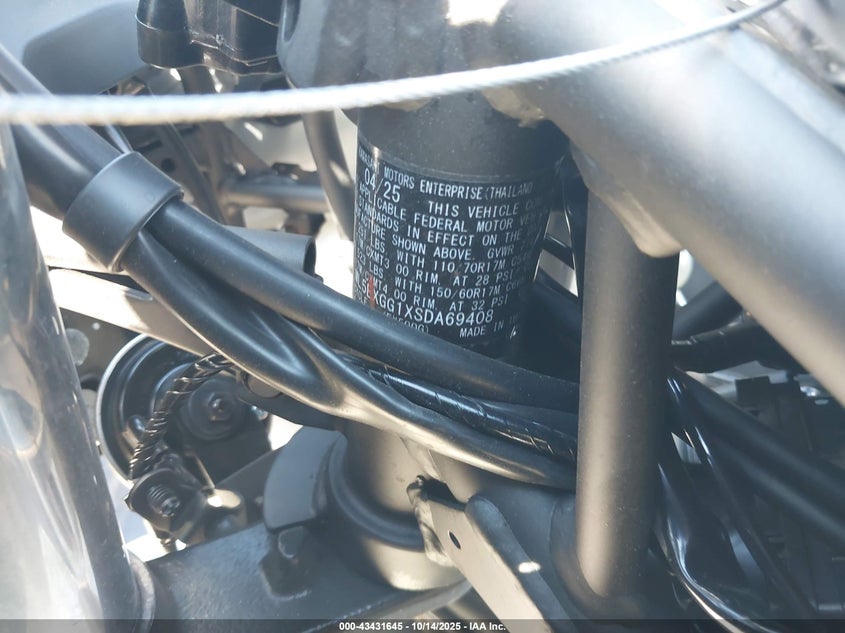 2025 Kawasaki Ex500 VIN: ML5EXGG1XSDA69408 Lot: 43431645