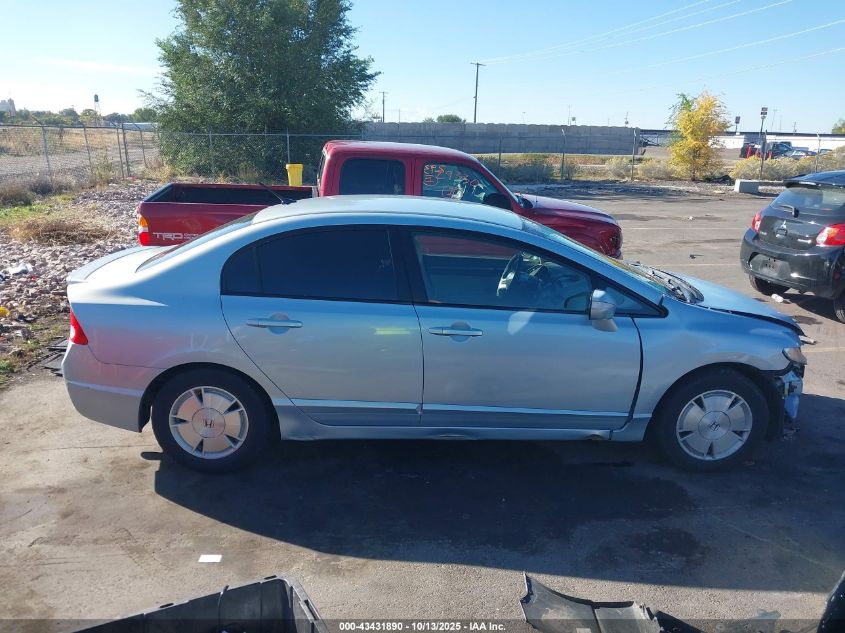 2008 Honda Civic Hybrid VIN: JHMFA36298S017010 Lot: 43431890