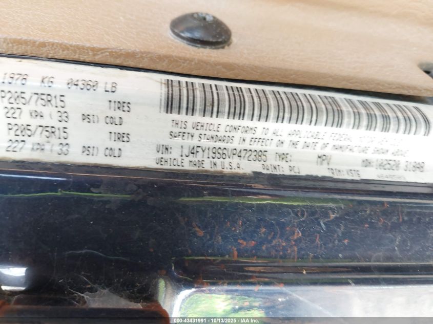 1997 Jeep Wrangler Sport VIN: 1J4FY19S6VP472385 Lot: 43431991