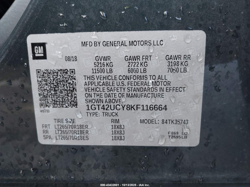 1GT42UCY8KF116664 2019 GMC SIERRA photo no. 8
