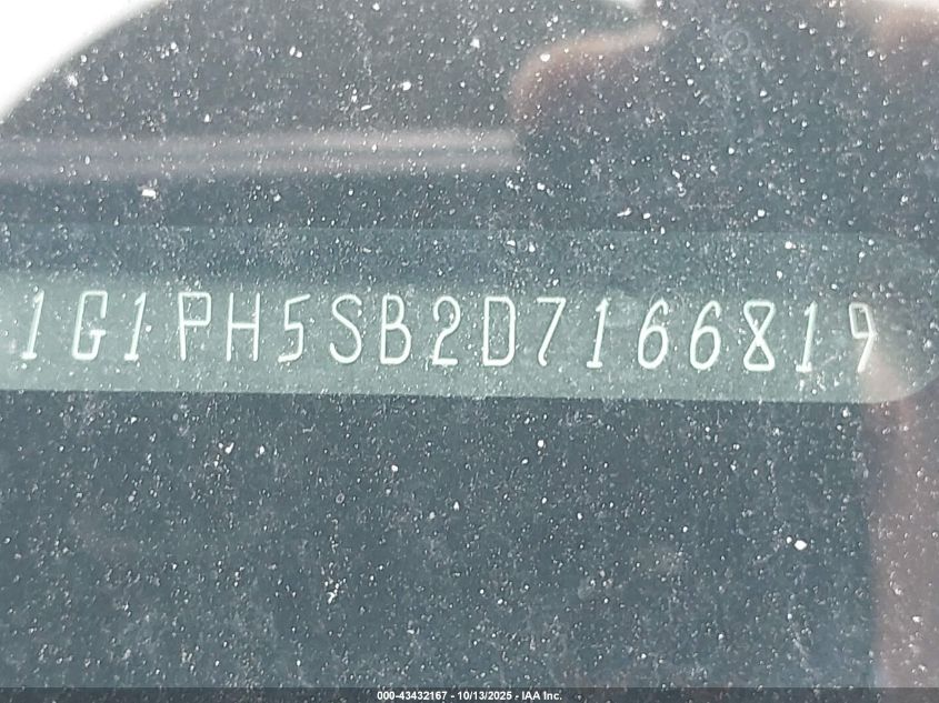 2013 Chevrolet Cruze Eco Auto VIN: 1G1PH5SB2D7166819 Lot: 43432167