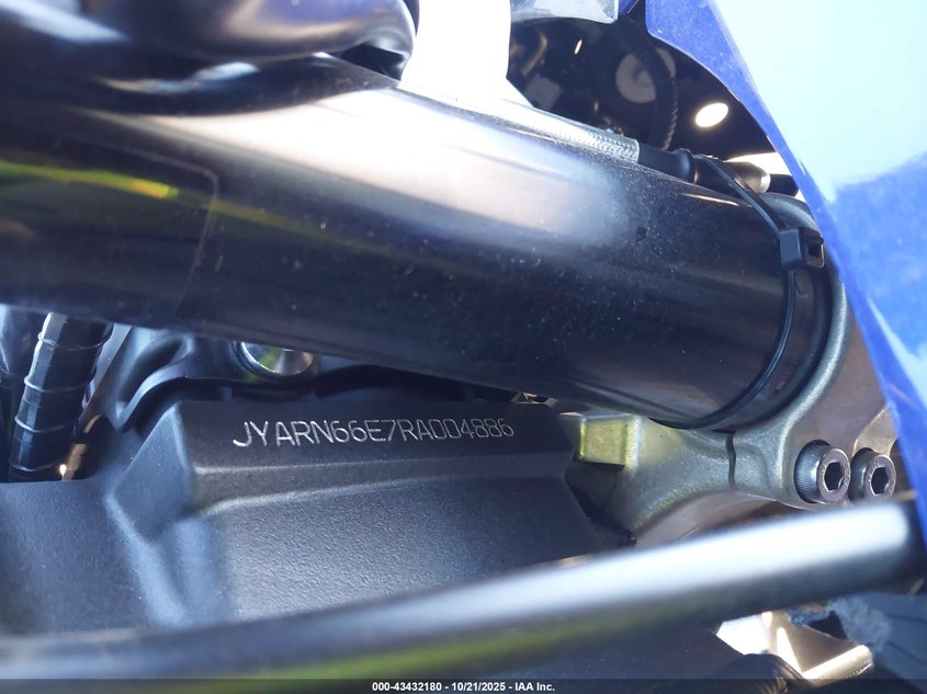 2024 Yamaha Yzfr1 VIN: JYARN66E7RA004886 Lot: 43432180