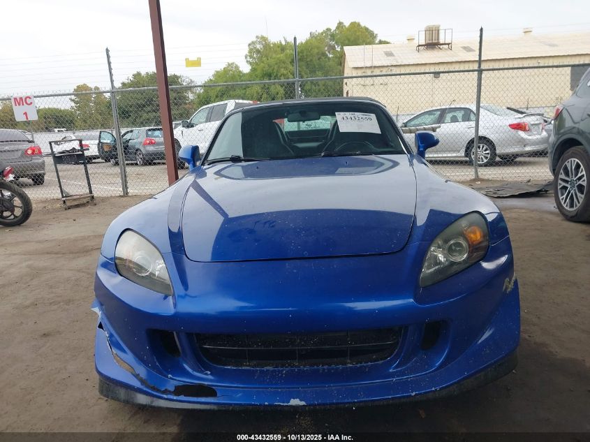 2008 Honda S2000 VIN: JHMAP21468S001469 Lot: 43432559