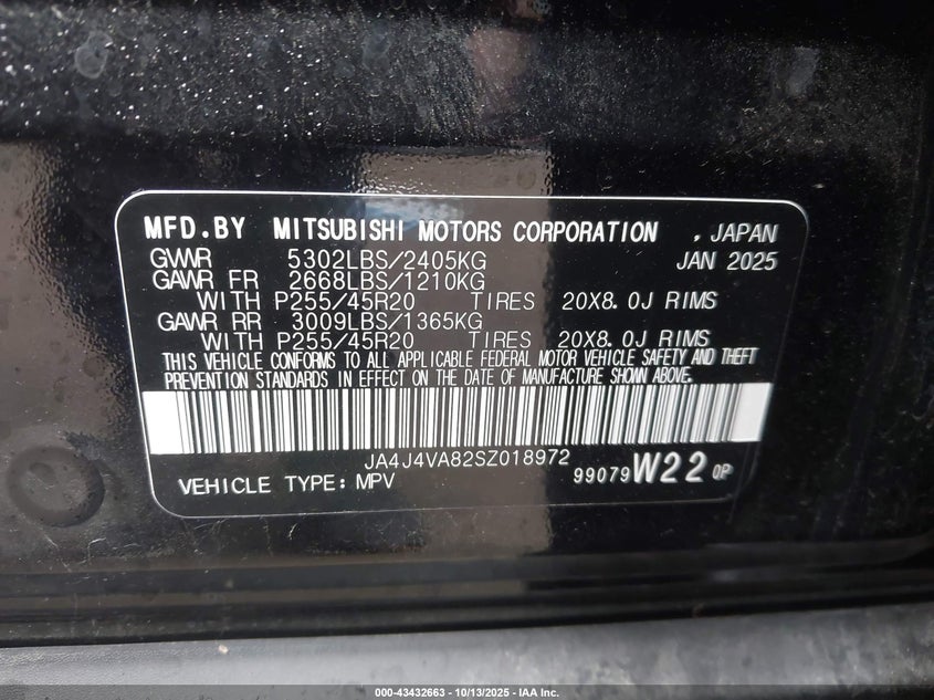 2025 MITSUBISHI OUTLANDER SE 2.5 S-AWC/TRAIL EDITION S-AWC JA4J4VA82SZ018972