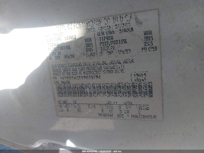 2000 Ford Ranger Xlt VIN: 1FTYR14X1YPB55794 Lot: 43432792