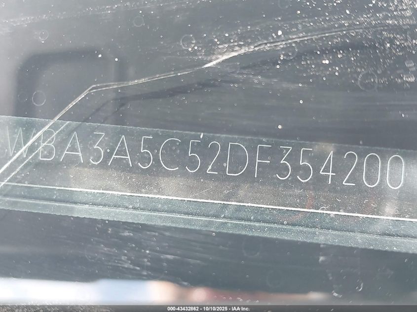 2013 BMW 328I VIN: WBA3A5C52DF354200 Lot: 43432862