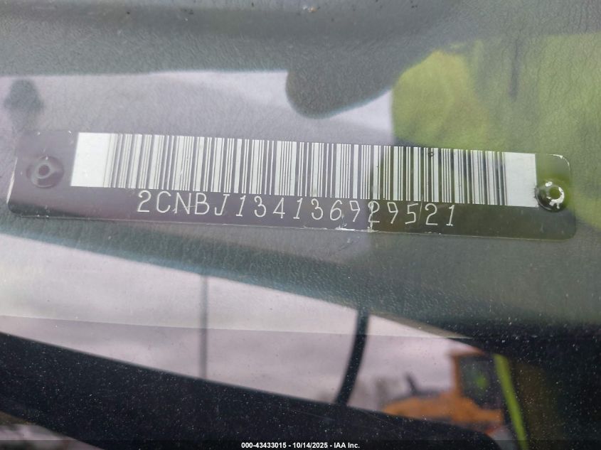 2003 Chevrolet Tracker Hard Top Base VIN: 2CNBJ134136929521 Lot: 43433015