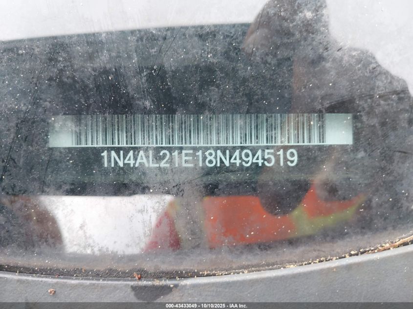 2008 Nissan Altima 2.5 S VIN: 1N4AL21E18N494519 Lot: 43433049