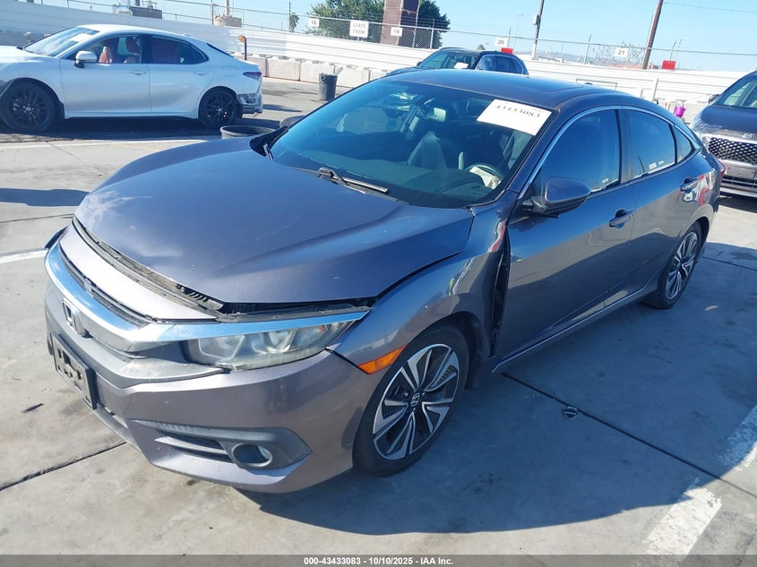 2017 Honda Civic 1.5 Ex-L Grey Lot 111043433083 Vin 19XFC1F71HE210962