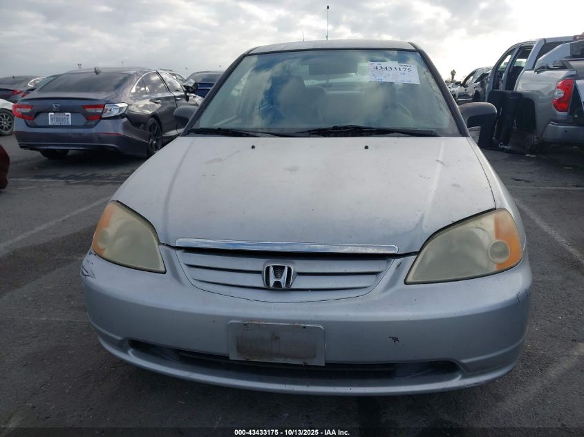 2001 Honda Civic Lx VIN: 2HGES16531H593358 Lot: 43433175
