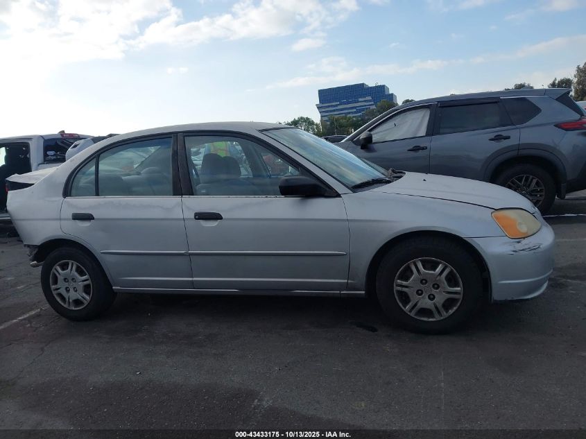 2001 Honda Civic Lx VIN: 2HGES16531H593358 Lot: 43433175