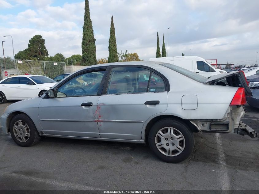 2001 Honda Civic Lx VIN: 2HGES16531H593358 Lot: 43433175